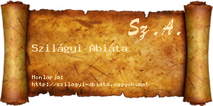 Szilágyi Abiáta névjegykártya